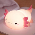 Night Light for Kids,Cute Purple Axolotl Lamp ,LED Squishy Nursery Nightlight,  Soft Silicone Novelty Animal Bedside Lamp